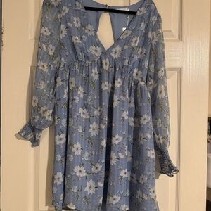 Lush Light Blue Garment with Textured Details